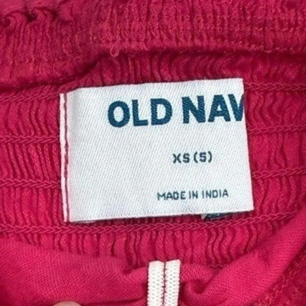 Old Navy Girls‎ Magenta Pink Clip Dot Smocked Back Fit and Flare Dress XS 5